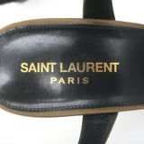 Saint Laurent Bianca 125 Crisscross Platform Sandals Olive Brown Satin Size 40