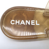 Chanel Jelly CC Camellia Thong Sandals Nude Size 39 Flat Flip Flops