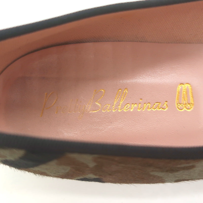 Pretty Ballerinas Pointed Toe Ballet Flats Green Camo Print Pony Hair Size 40