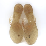 Chanel Jelly CC Camellia Thong Sandals Nude Size 39 Flat Flip Flops