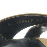 Saint Laurent Bianca 125 Crisscross Platform Sandals Olive Brown Satin Size 40