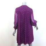 Ba&sh Cycy Metallic-Flecked Mini Dress Purple Printed Chiffon Size Small NEW
