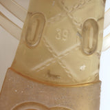Chanel Jelly CC Camellia Thong Sandals Nude Size 39 Flat Flip Flops