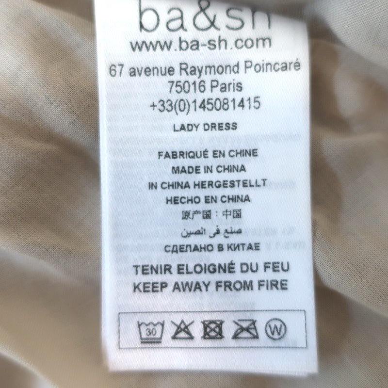 Ba&amp;sh Paris Accordion-Pleated Metallic Printed Midi Shirt Dress Ecru Size Medium