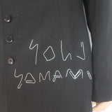Yohji Yamamoto Pour Homme No.1 Embroidered Jacket Black Linen-Blend Size 4