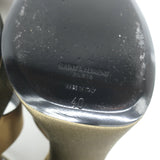 Saint Laurent Bianca 125 Crisscross Platform Sandals Olive Brown Satin Size 40