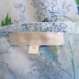 LoveShackFancy Edie Maxi Dress White/Blue Floral Print Cotton Size Extra Small