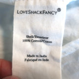 LoveShackFancy Edie Maxi Dress White/Blue Floral Print Cotton Size Extra Small