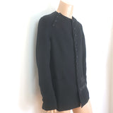 Yohji Yamamoto Pour Homme No.1 Embroidered Jacket Black Linen-Blend Size 4