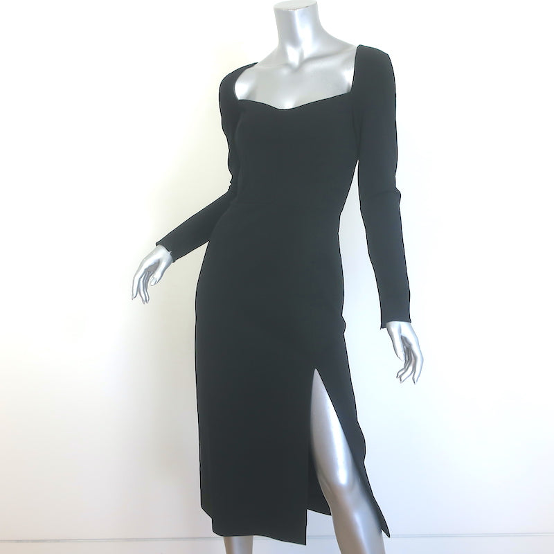 Dolce &amp; Gabbana Long Sleeve Bustier Dress Black Stretch Jersey Size 42 NEW