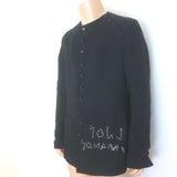 Yohji Yamamoto Pour Homme No.1 Embroidered Jacket Black Linen-Blend Size 4