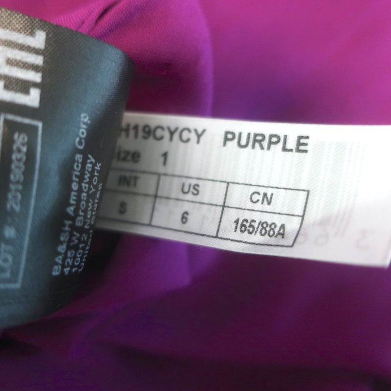 Ba&amp;sh Cycy Metallic-Flecked Mini Dress Purple Printed Chiffon Size Small NEW