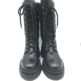 Zadig & Voltaire Ride Lace-Up High Combat Boots Black Leather Size 39