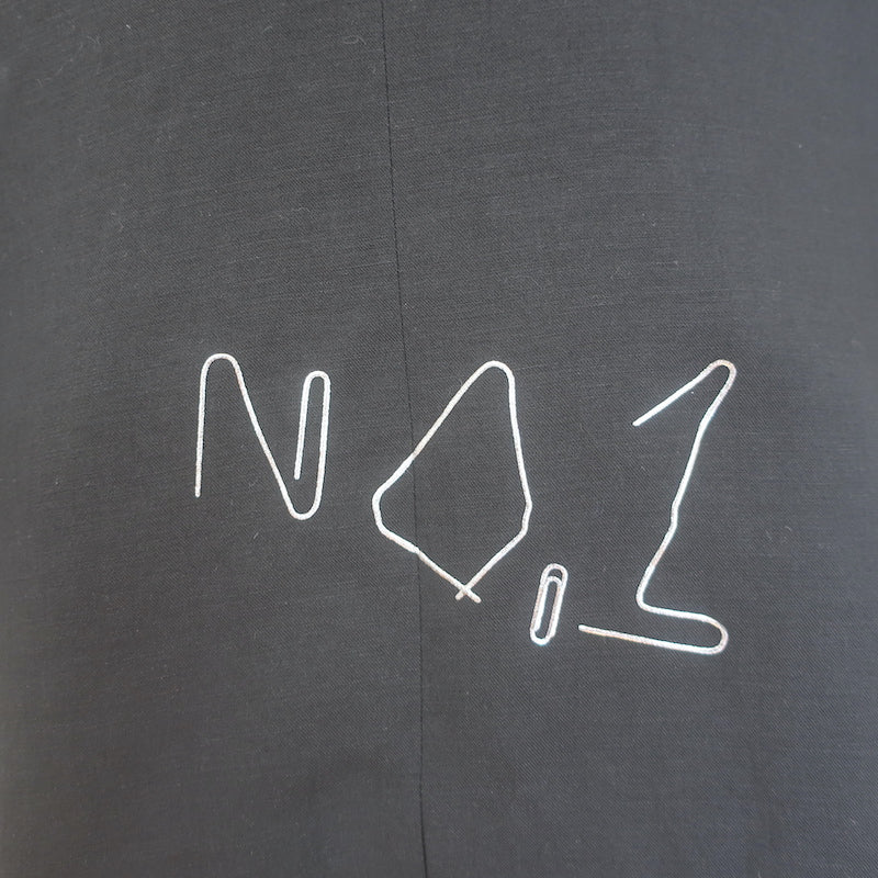 Yohji Yamamoto Pour Homme No.1 Embroidered Jacket Black Linen-Blend Size 4