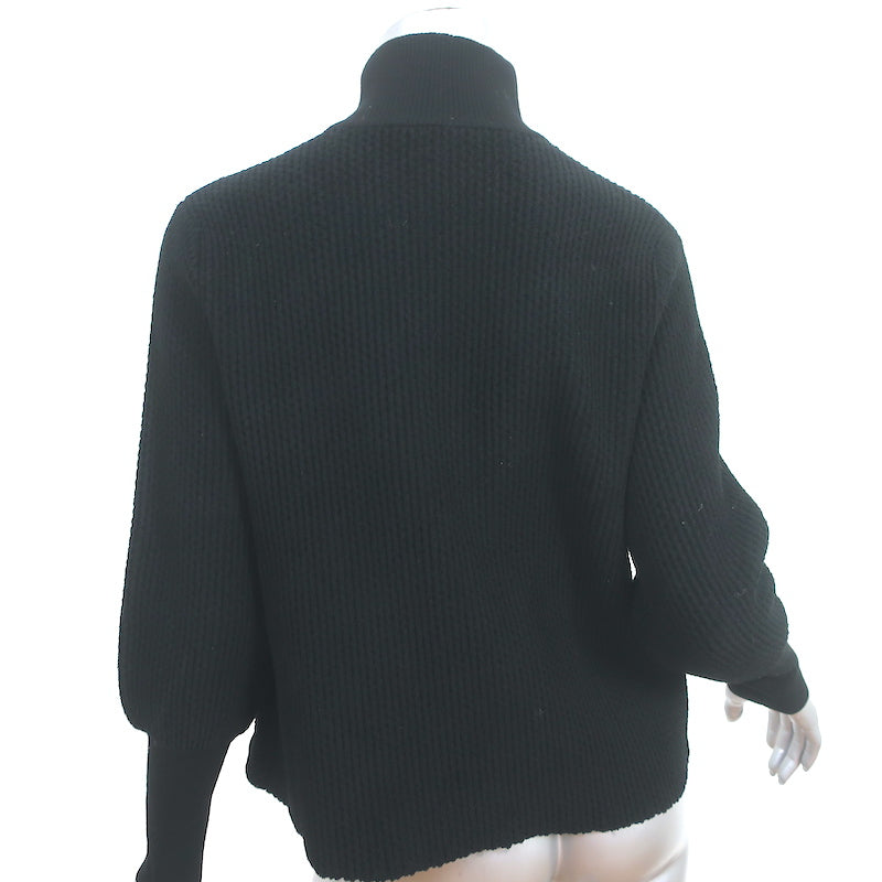 FRAME Chenille Turtleneck Sweater Black Knit Size Extra Small