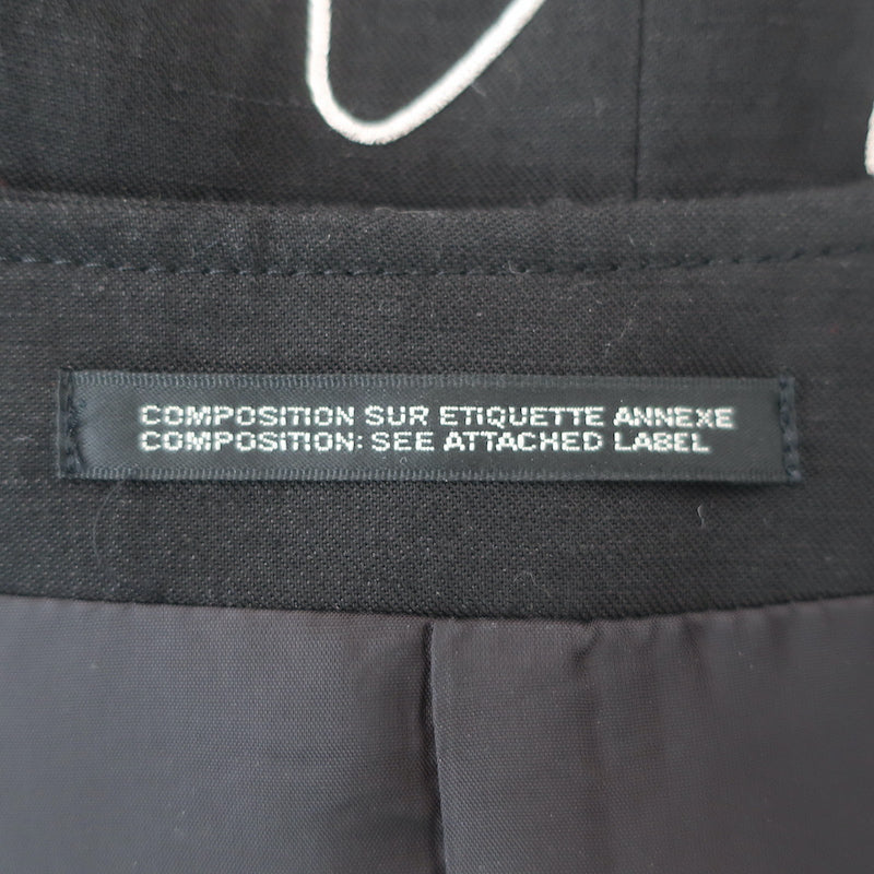 Yohji Yamamoto Pour Homme No.1 Embroidered Jacket Black Linen-Blend Size 4