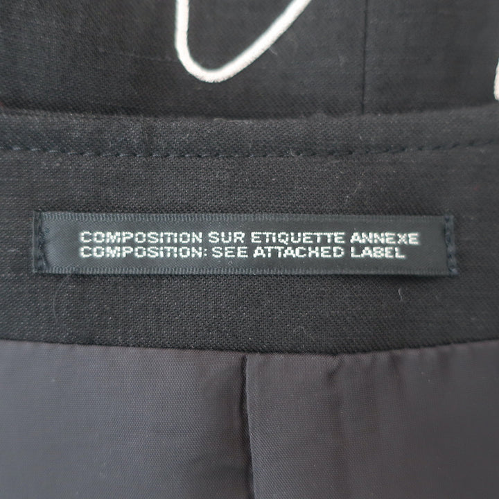 Yohji Yamamoto Pour Homme No.1 Embroidered Jacket Black Linen-Blend Size 4