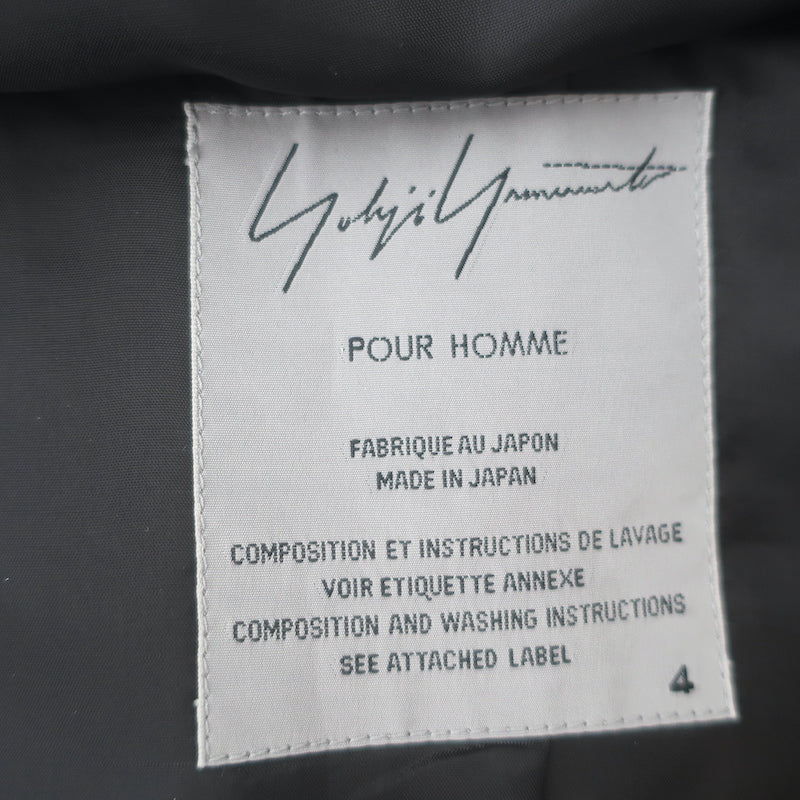 Yohji Yamamoto Pour Homme No.1 Embroidered Jacket Black Linen-Blend Size 4
