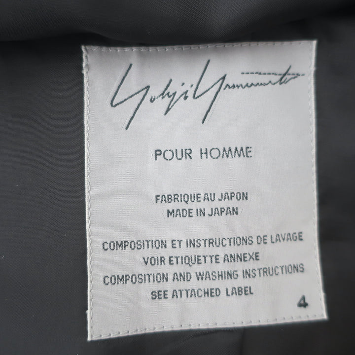 Yohji Yamamoto Pour Homme No.1 Embroidered Jacket Black Linen-Blend Size 4
