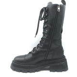 Zadig & Voltaire Ride Lace-Up High Combat Boots Black Leather Size 39