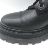 Zadig & Voltaire Ride Lace-Up High Combat Boots Black Leather Size 39