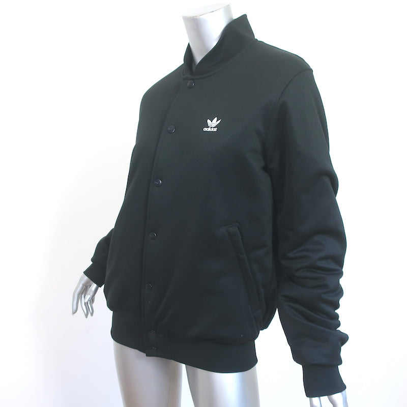 Adidas Trefoil Bomber Jacket Black Cotton-Blend Size Medium