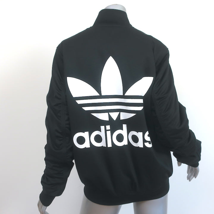 Adidas Trefoil Bomber Jacket Black Cotton-Blend Size Medium