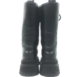 Zadig & Voltaire Ride Lace-Up High Combat Boots Black Leather Size 39