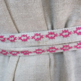 Ulla Johnson Sofia Embroidered Belted Midi Dress Flax Cotton-Linen Size 2