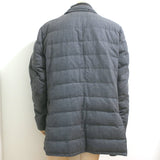Moncler Vallier Quilted Down Coat Gray Wool Size 7
