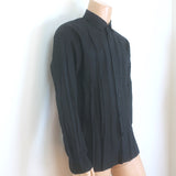 Issey Miyake Homme Plisse Long Sleeve Pocket Shirt Black Polyester Size 3