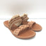 Soludos x Anthropologie Panarea Fringe Slide Sandals Tan Braided Leather Size 10