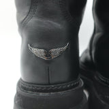 Zadig & Voltaire Ride Lace-Up High Combat Boots Black Leather Size 39