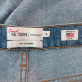 RE/DONE Cindy Crawford High Rise Stretch Jeans Super Light Blue Size 32