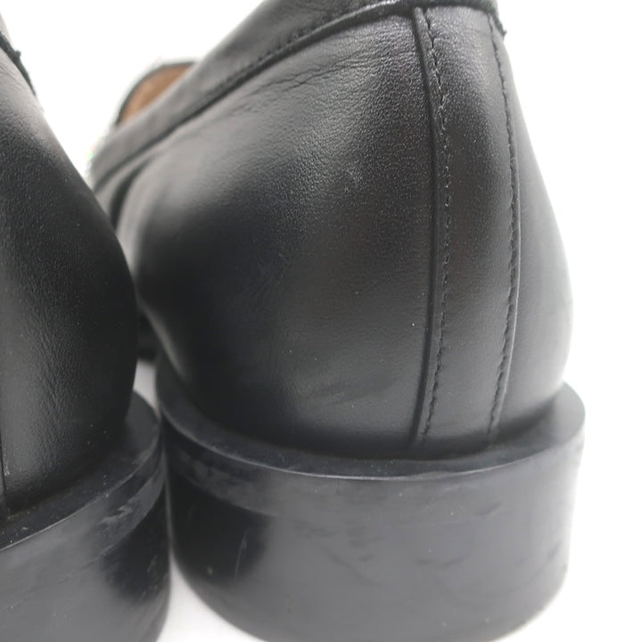 Stuart Weitzman Palmer High Shine Crystal-Trim Loafers Black Leather Size 10.5