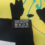 Hermes Le Monde est une Fleuve 90cm Scarf Yellow World Print Silk Twill