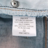 RE/DONE Cindy Crawford High Rise Stretch Jeans Super Light Blue Size 32