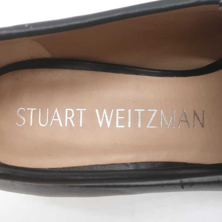 Stuart Weitzman Palmer High Shine Crystal-Trim Loafers Black Leather Size 10.5