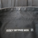 Issey Miyake Homme Plisse Long Sleeve Pocket Shirt Black Polyester Size 3