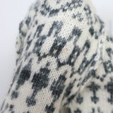 NSF Fair Isle Sweater Ivory/Gray Cotton-Wool Size Small