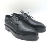 Alaia Eyelet-Embellished Derby Loafers Black Leather Size 39