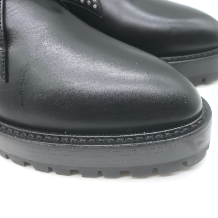 Alaia Eyelet-Embellished Derby Loafers Black Leather Size 39