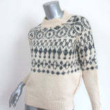NSF Fair Isle Sweater Ivory/Gray Cotton-Wool Size Small