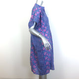 Mille Short Sleeve Dress Blue/Pink Floral Print Cotton One Size