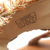 Soludos x Anthropologie Panarea Fringe Slide Sandals Tan Braided Leather Size 10