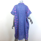 Mille Short Sleeve Dress Blue/Pink Floral Print Cotton One Size