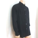 Yohji Yamamoto Pour Homme Double Collar Shirt Black Tencel Size 2 NEW
