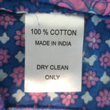 Mille Short Sleeve Dress Blue/Pink Floral Print Cotton One Size