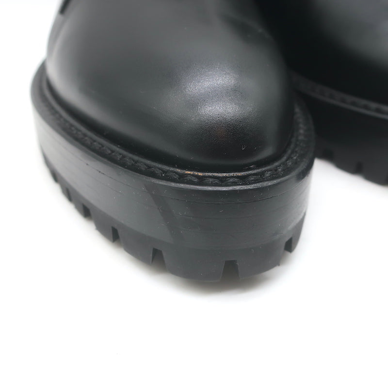 Alaia Eyelet-Embellished Derby Loafers Black Leather Size 39