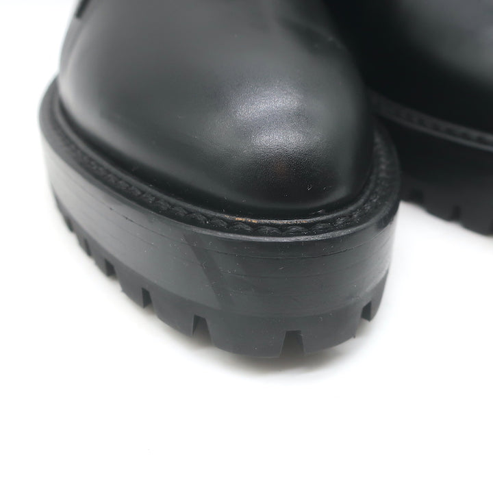 Alaia Eyelet-Embellished Derby Loafers Black Leather Size 39